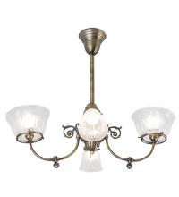 Meyda White 239972 - 28&#34; Long Revival Gas & Electric 4 Light Oblong Chandelier