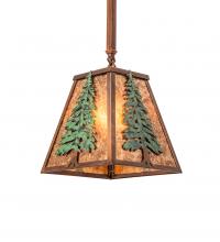 Meyda White 240017 - 10&#34; Square Tall Pines Pendant
