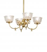 Meyda White 241993 - 27&#34; Wide Revival Gas & Electric 4 Light Chandelier