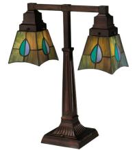 Meyda White 24284 - 19.5"H Mackintosh Leaf 2 Light Desk Lamp