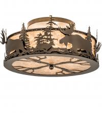 Meyda White 243425 - 24&#34; Wide Moose & Fox Flushmount