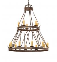 Meyda White 243691 - 48&#34; Wide Lakeshore 15 Light Two Tier Chandelier