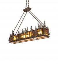 Meyda White 244077 - 48&#34; Long Tall Pines Oblong Inverted Pendant