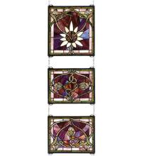 Meyda White 24411 - 14&#34;W X 39&#34;H Solstice 3 Piece Stained Glass Window