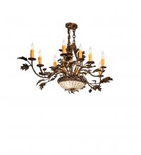 Meyda White 244304 - 48&#34; Long Greenbriar Oak 10 Light Chandelier