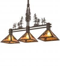 Meyda White 244585 - 45&#34; Long Winter Pine Tall Pines 3 Light Island Pendant