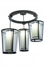 Meyda White 244624 - 74&#34; Wide Cilindro Tapered 3 Light Cascading Pendant