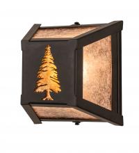 Meyda White 244758 - 7&#34; Square Tall Pines Wall Sconce