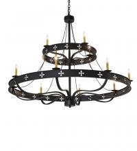 Meyda White 247188 - 60&#34; Wide Byzantine 12 Light Two Tier Chandelier