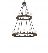 Meyda White 247855 - 42&#34; Wide Loxley 18 Light Two Tier Chandelier