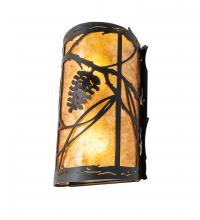 Meyda White 247902 - 8&#34; Wide Whispering Pines Right Wall Sconce