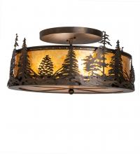 Meyda White 248523 - 22" Wide Wildlife at Dusk Semi-Flushmount