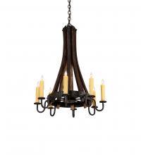 Meyda White 248830 - 24&#34; Wide Barrel Stave Madera 8 Light Chandelier