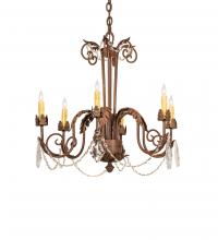 Meyda White 249787 - 30" Wide Lindsay 6 Light Chandelier