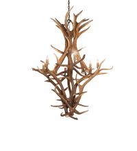 Meyda White 251158 - 42&#34; Wide Antlers Elk & Mule Deer 8 Light Chandelier