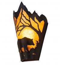 Meyda White 251248 - 8&#34; Wide Bear at Dawn Right Wall Sconce