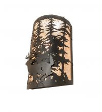 Meyda White 251455 - 12&#34; Wide Tall Pines Deer Wall Sconce