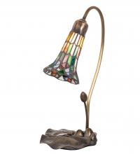 Meyda White 251572 - 16&#34; High Stained Glass Pond Lily Accent Lamp