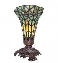 Meyda White 251825 - 8&#34; High Stained Glass Pond Lily Victorian Accent Lamp