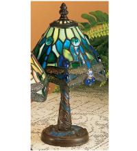 Meyda White 26617 - 12&#34;H Tiffany Hanginghead Dragonfly W/Mosaic Base Mini Lamp