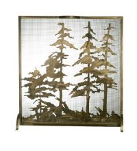 Meyda White 27047 - 32&#34;W X 33&#34;H Tall Pines Fireplace Screen