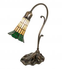 Meyda White 27084 - 15&#34; High Stained Glass Pond Lily Accent Lamp