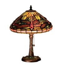 Meyda White 27158 - 16&#34;H Tiffany Dragonfly w/ Twisted Fly Mosaic Base Accent Lamp