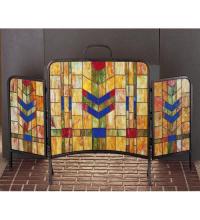 Meyda White 27241 - 48&#34;W X 31&#34;H Prairie Wheat Fireplace Screen