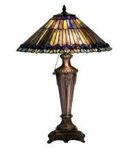 Meyda White 27563 - 23&#34;H Tiffany Jeweled Peacock Table Lamp.602