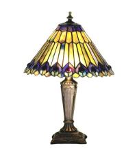 Meyda White 27564 - 17&#34; High Tiffany Jeweled Peacock Accent Lamp