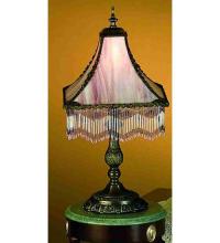 Meyda White 28405 - 21&#34; High Victoria Fringed Table Lamp