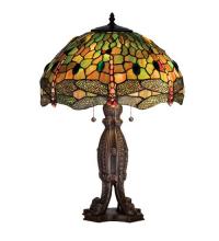 Meyda White 28527 - 24.5&#34;H Tiffany Hanginghead Dragonfly Table Lamp