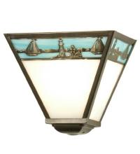 Meyda White 29114 - 9&#34;W Sailboat Wall Sconce