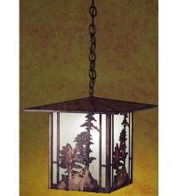 Meyda White 29273 - 12&#34; Square Tall Pines Lantern Pendant