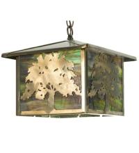 Meyda White 29274 - 12&#34;Sq Oak Tree Lantern Pendant