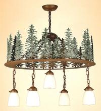 Meyda White 29556 - 28&#34; Wide Tall Pines 5 Light Chandelier