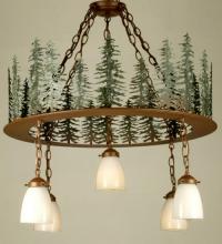 Meyda White 29557 - 28&#34;W Tall Pines 5 LT Chandelier