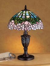 Meyda White 30343 - 18&#34; High Tiffany Cabbage Rose Accent Lamp