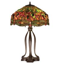 Meyda White 31109 - 31&#34; High Tiffany Hanginghead Dragonfly Table Lamp