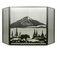 Meyda White 31616 - 69&#34;W X 42&#34;H Bear Creek Fireplace Screen