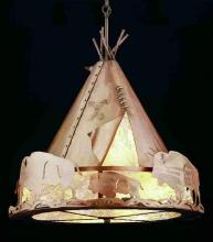 Meyda White 32120 - 24&#34;W Teepee w/ Buffalo Pendant