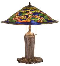 Meyda White 32300 - 25&#34;H Tiffany Pond Lily Table Lamp