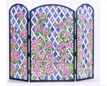 Meyda White 35745 - 40&#34;W X 34&#34;H Rose Trellis Fireplace Screen