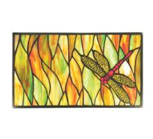 Meyda White 37511 - 8&#34;W X 14&#34;H Tiffany Dragonfly Stained Glass Window