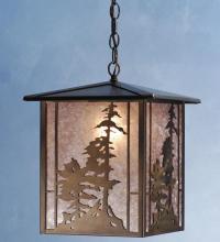 Meyda White 38629 - 12&#34; Square Tall Pines Lantern Pendant