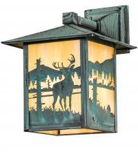 Meyda White 39867 - 9&#34; Wide Seneca Deer Creek Solid Mount Wall Sconce