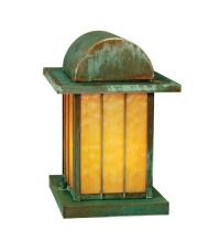 Meyda White 47039 - 9&#34; Square Clinton Arch Lantern Pier Mount