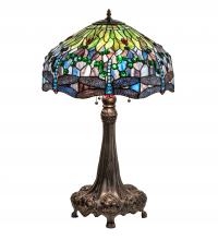 Meyda White 47552 - 31&#34; High Tiffany Hanginghead Dragonfly Table Lamp