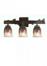 Meyda White 49525 - 23&#34; Wide Pinecone 3 Light Hand Painted Vanity Light