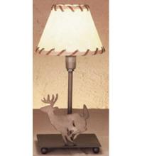 Meyda White 49799 - 13&#34;H Lone Deer Faux Leather Accent Lamp